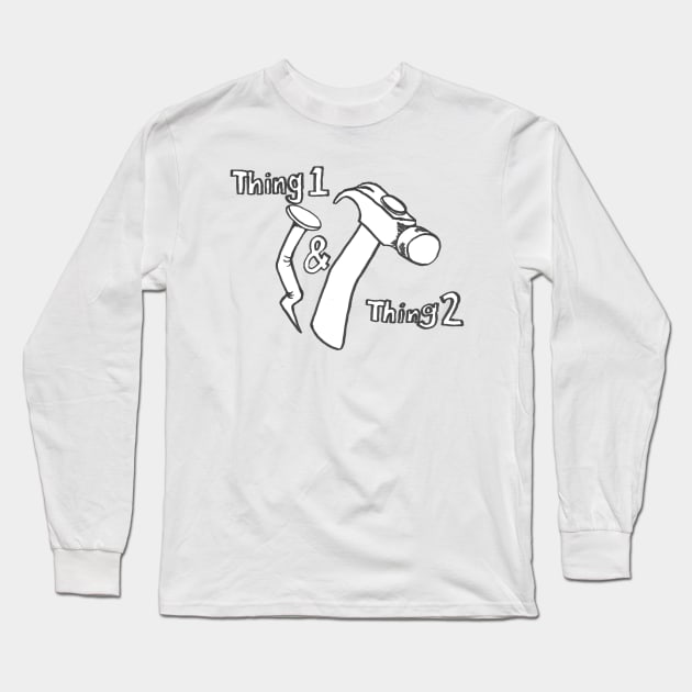 Thing 1 &Thing 2 Long Sleeve T-Shirt by atadrawing